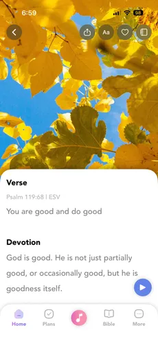 A written daily devotion with scripture